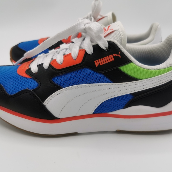 SIZE 4C YOUTH Puma Blue and Black Sneakers EUC B60 - Picture 8 of 8